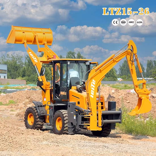 Cheap 4WD Mini Loader Multifunction Small Garden Tractor Backhoe Loader Excavator Loader Backhoe with Attachment for Sale Construction Machinery